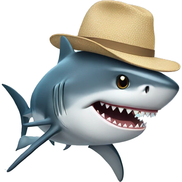shark with hat emoji
