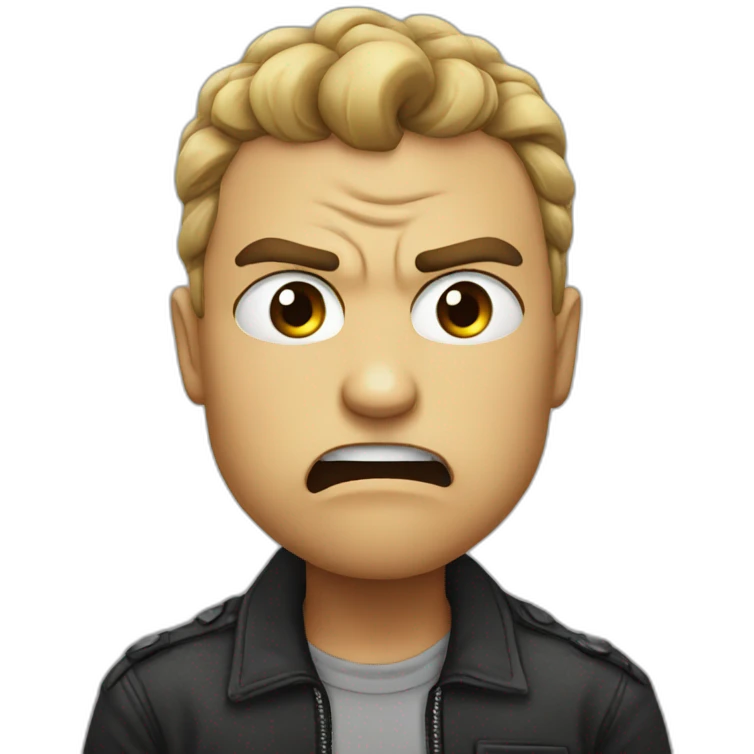 Anger with kiss emoji