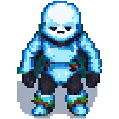 Sans in the style of pixel art emoji