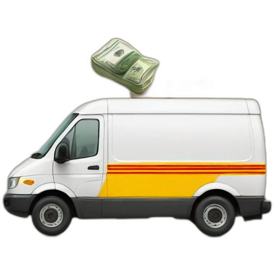  DHL van with money emoji