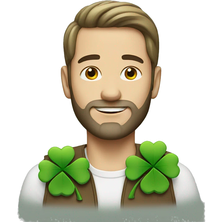 white man with clover emoji