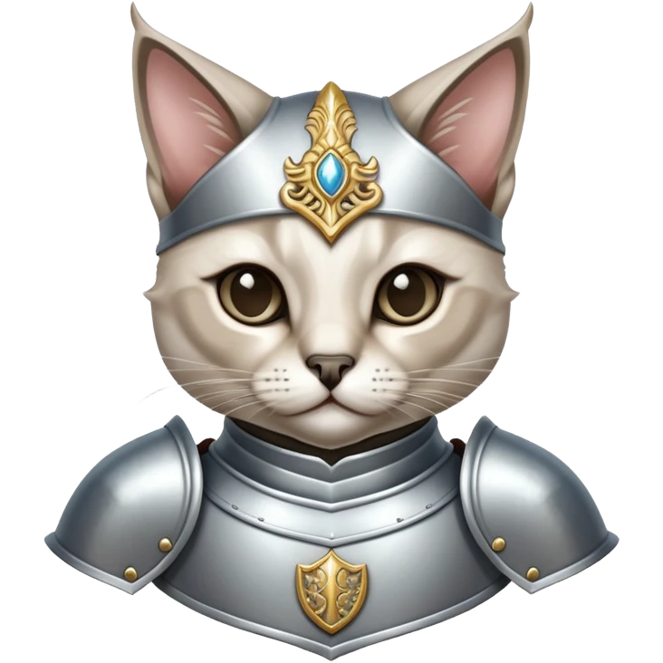 Siamese cat in knightly armor emoji