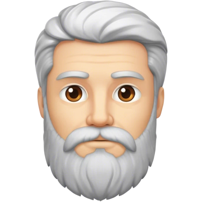 Stoic man with beard and hair emoji