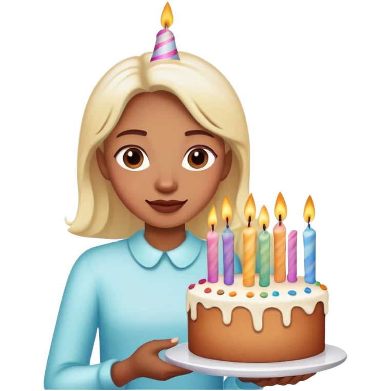 birthday girl with cake emoji