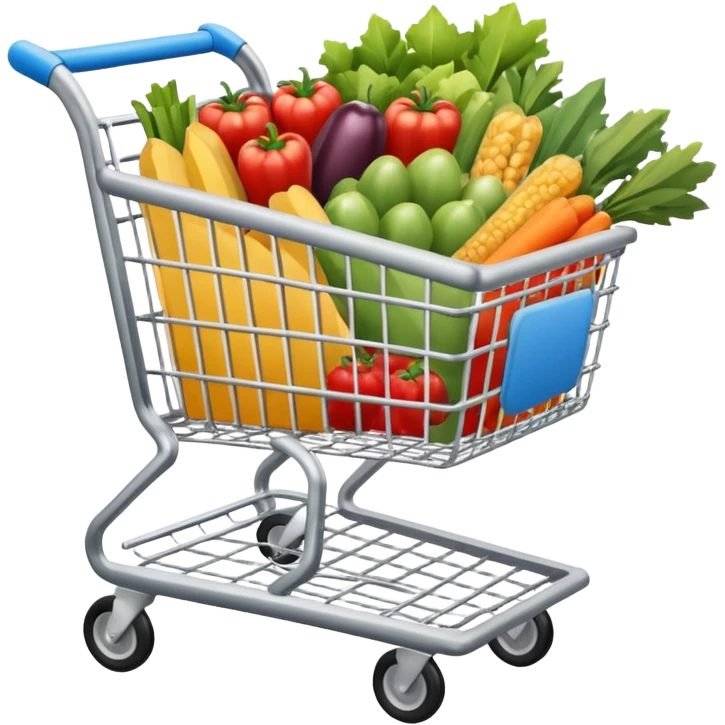 shopping cart with digital elements emoji