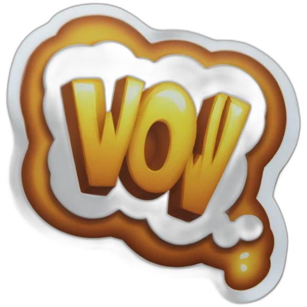Word "WOW" on a Pealing Sticker emoji