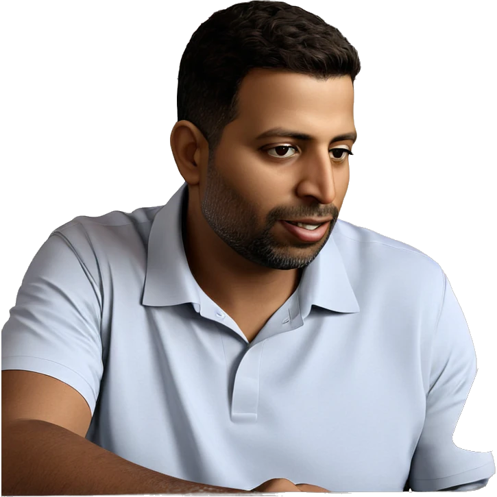 male portrait with cup emoji