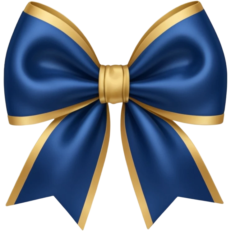 Navy blue and gold bow emoji