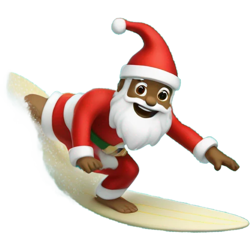 Papa Noel surfing  emoji