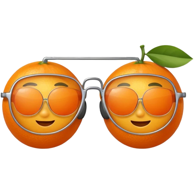 orange fruit in sunglasses emoji