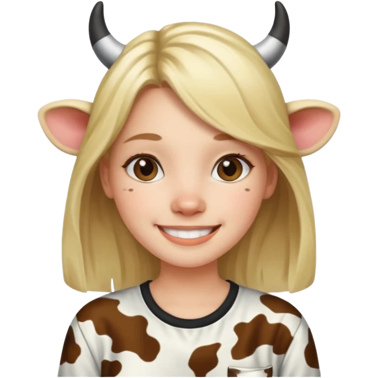 девушка любит коров emoji
