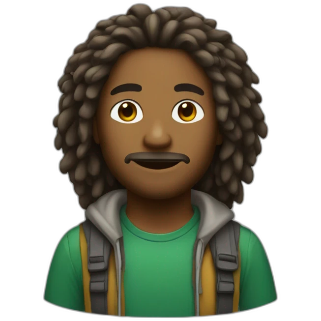 persona de colores con pelo rastas emoji