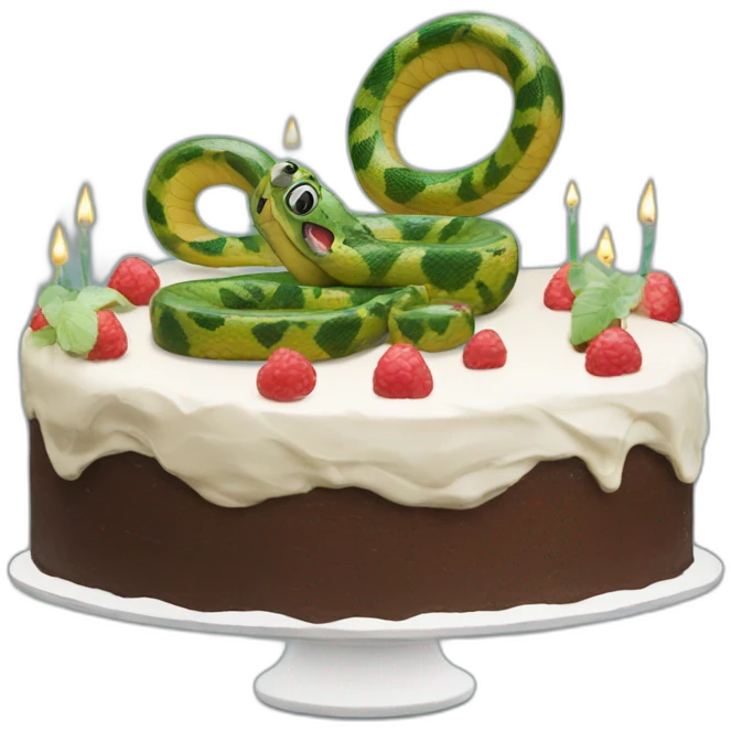 Snake dance with cake  emoji