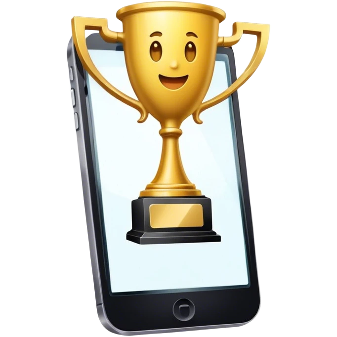 a trophy in a mobile phone emoji
