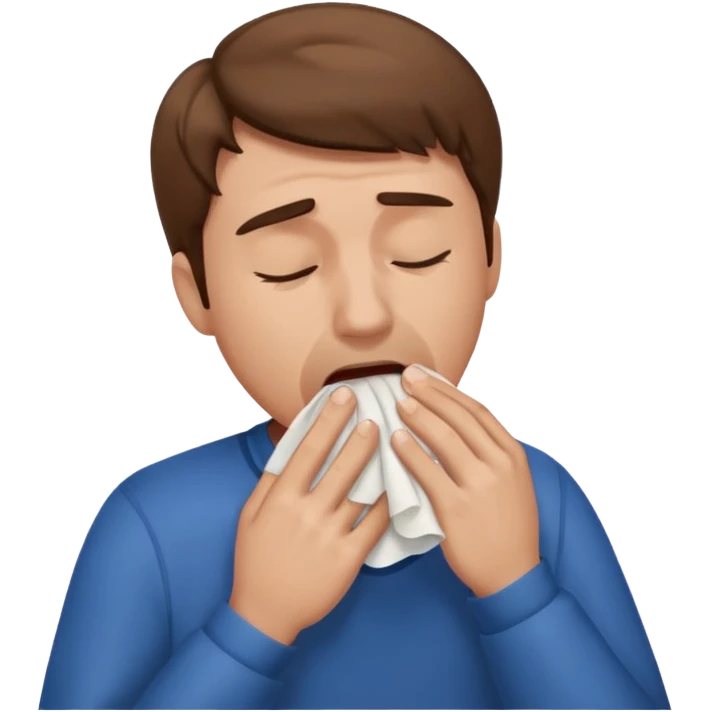 man sneezing into tisue















 emoji