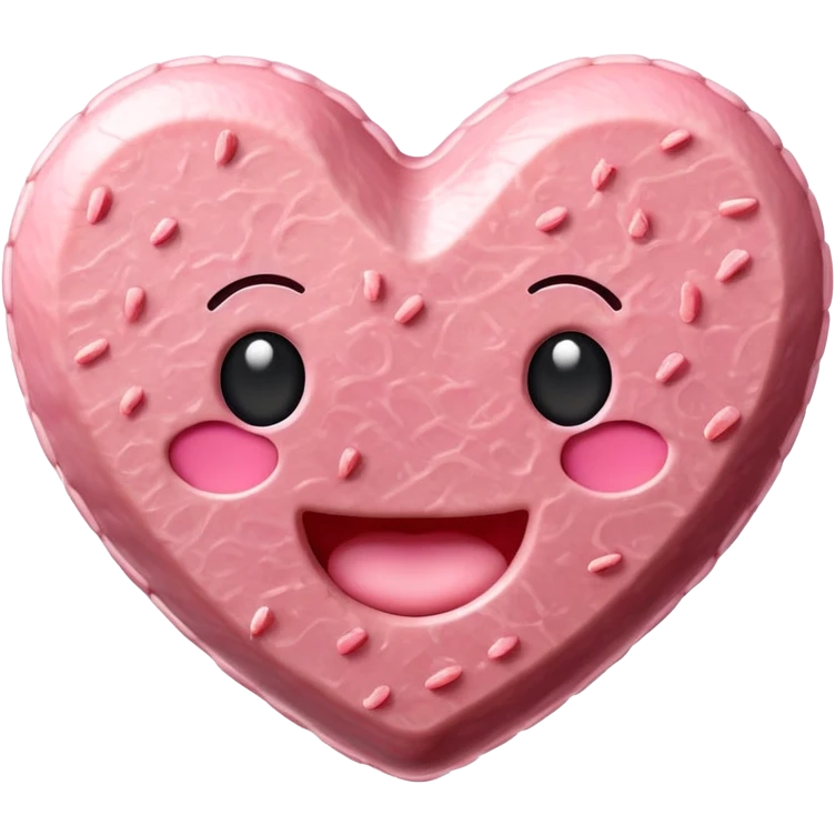 kawaii heart EMOJI made of SPAM MEAT emoji