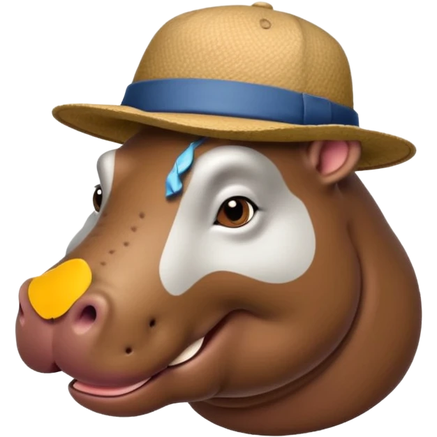 hipoptamus wearing hat emoji