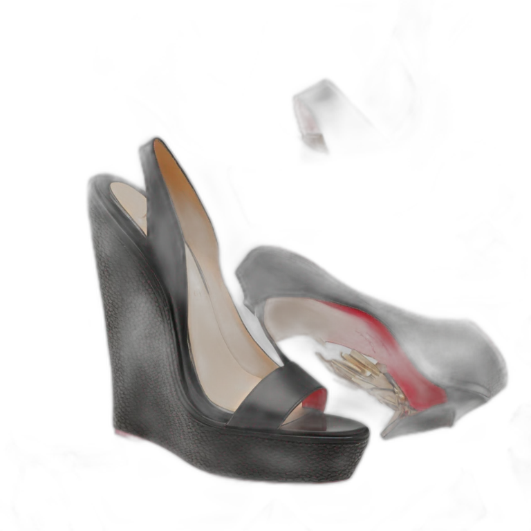 Platform wedges louboutin black emoji