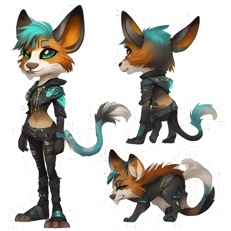 Cool cute Kawaii edgy fantasy shiny animal  fursona Fionbri vernid by griffsnuff & LiLaiRa & Falvie full body emoji