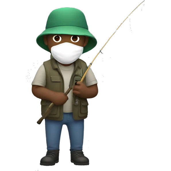 man with mask and fishing bob emoji