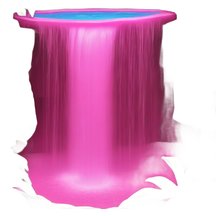 Hot Pink pool with a waterfall  emoji