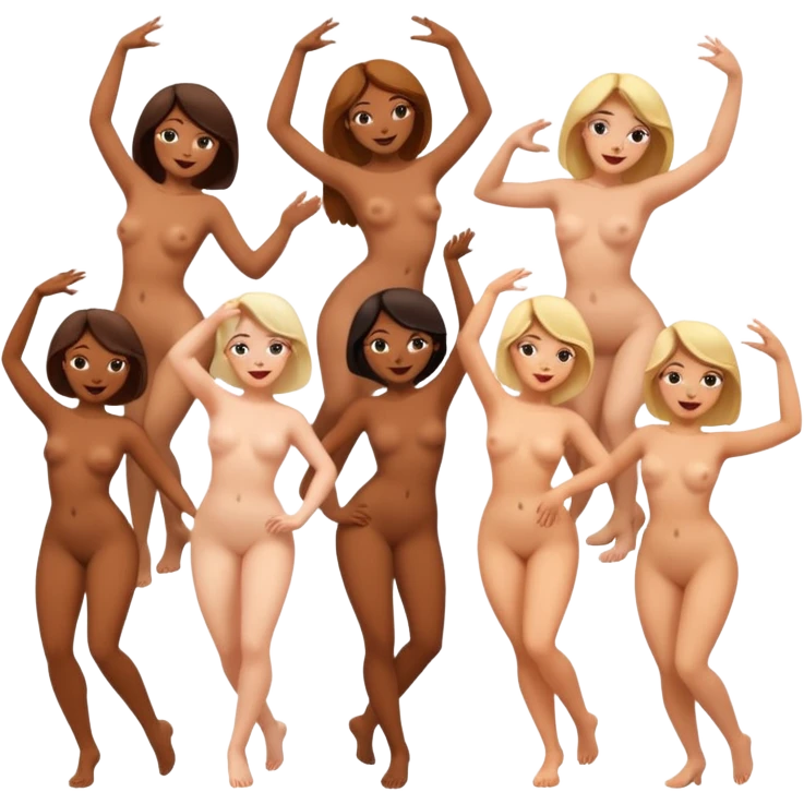 mulheres dançando pelada  emoji