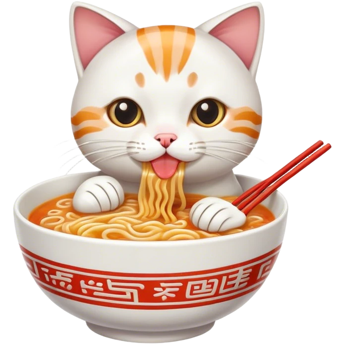 cat eating ramen emoji
