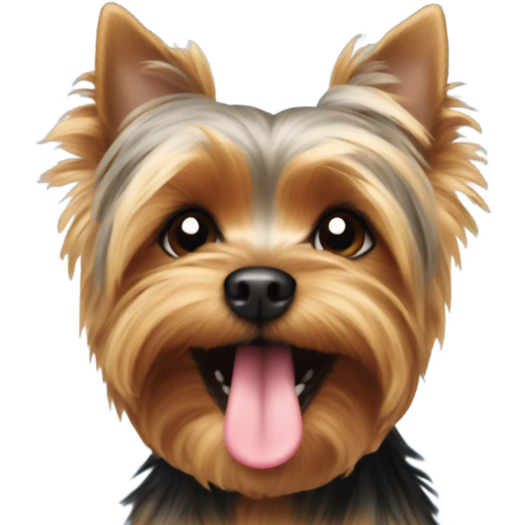 Yorkie with tongue out emoji