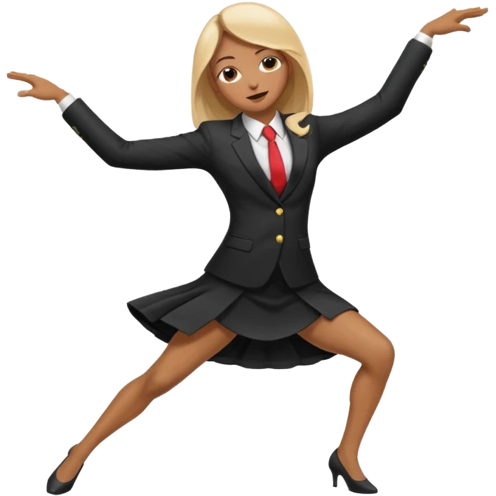 Person in splits dabbing at the same time in a dress suit emoji