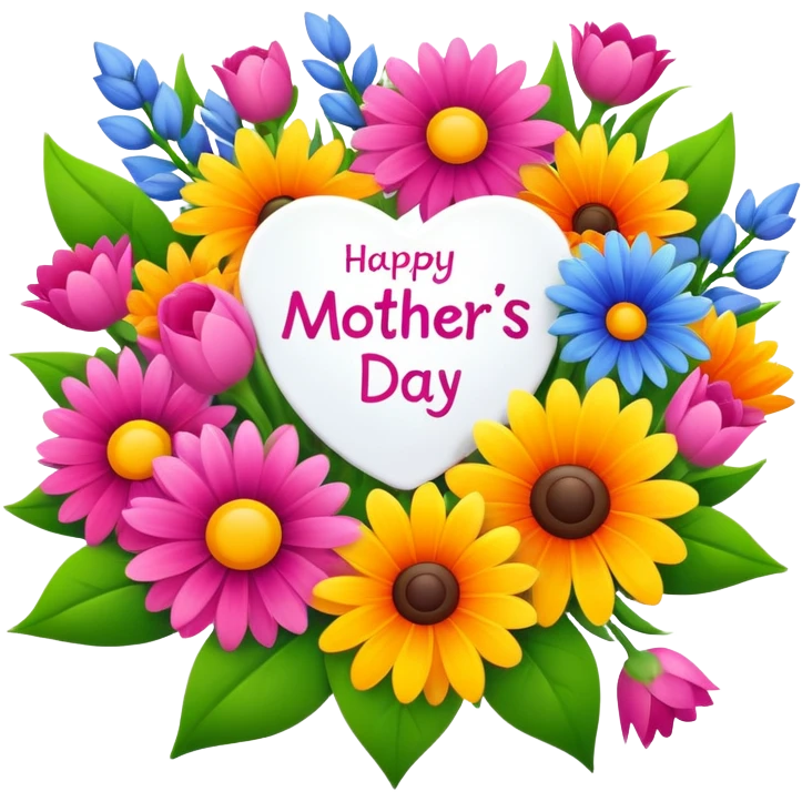 “Happy Mother’s Day” banner with flowers emoji