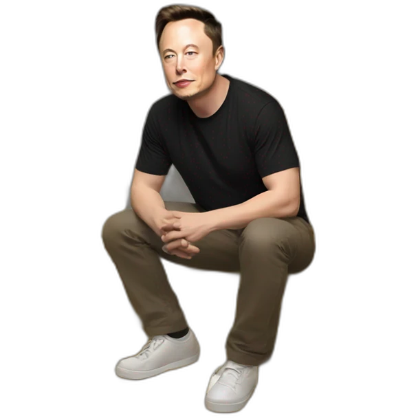 Elon musk sitting on gold bricks emoji
