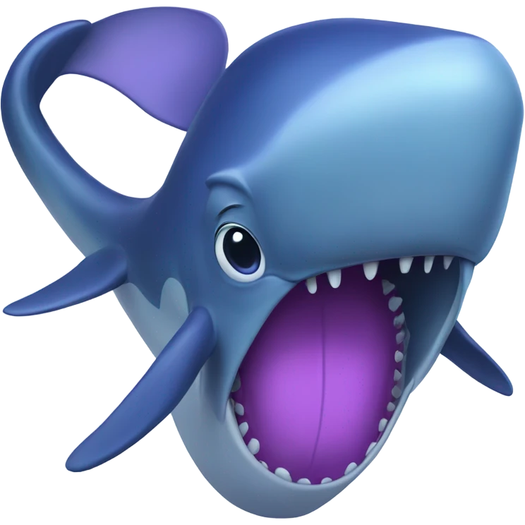 Blue whale purple, open mouth emoji