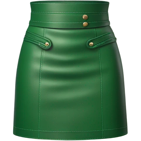 Green leather mini skirt isolated emoji