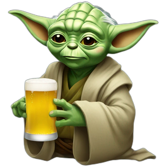 Yoda drinking à beer emoji