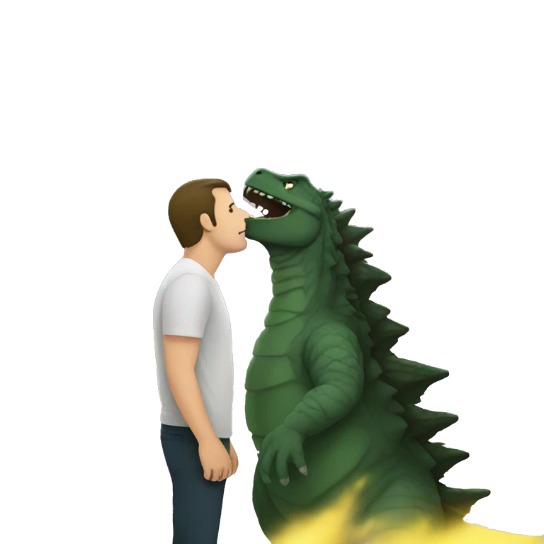 Guy kissing Godzilla  emoji