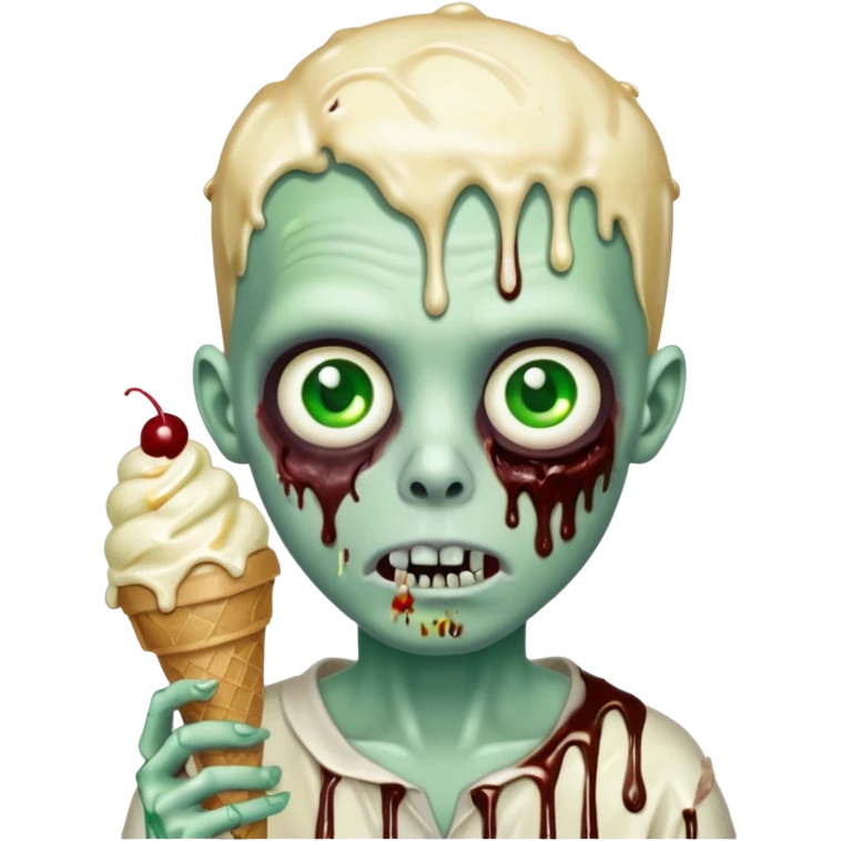 zoombie boy holding ice cream emoji