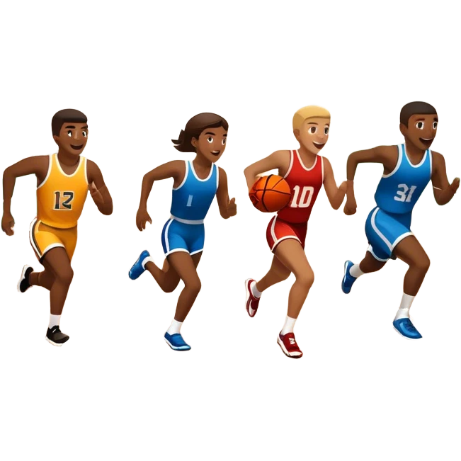 An icon featuring a stadium with cheering fans, a race track in the background, and athletes in motion. The scene includes a football, basketball, and running lanes, symbolizing the energy and excitement of live sports events. transparent background, it captures the thrill of competition. emoji