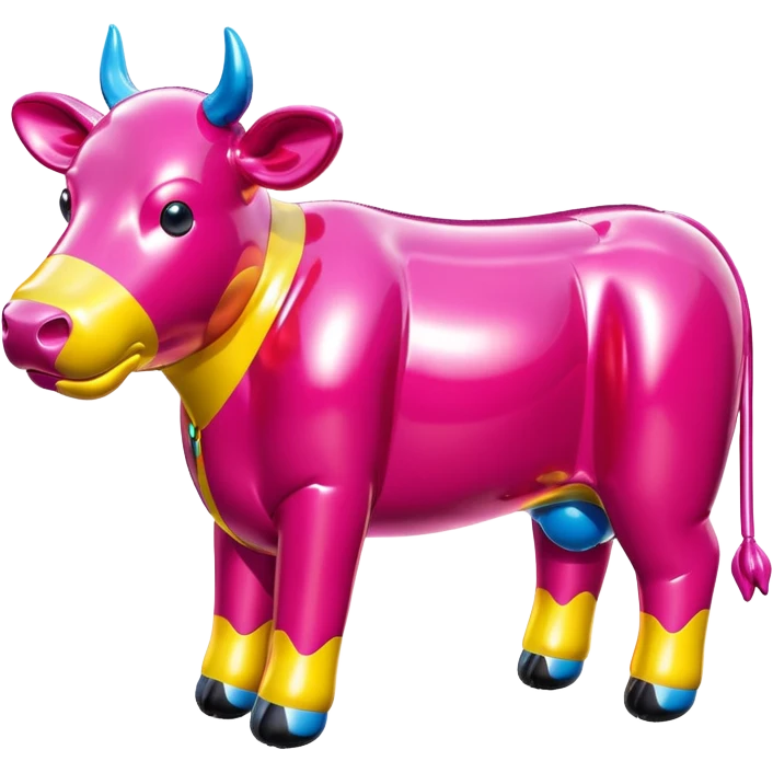   jeff koons style inflatable SPAM cow sculpture  emoji