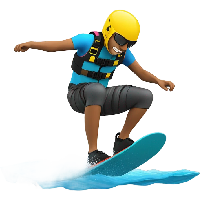 Wakeboarder jumping emoji