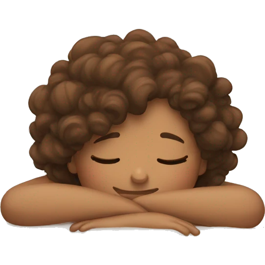 girl with brown curly hair sleeping  emoji