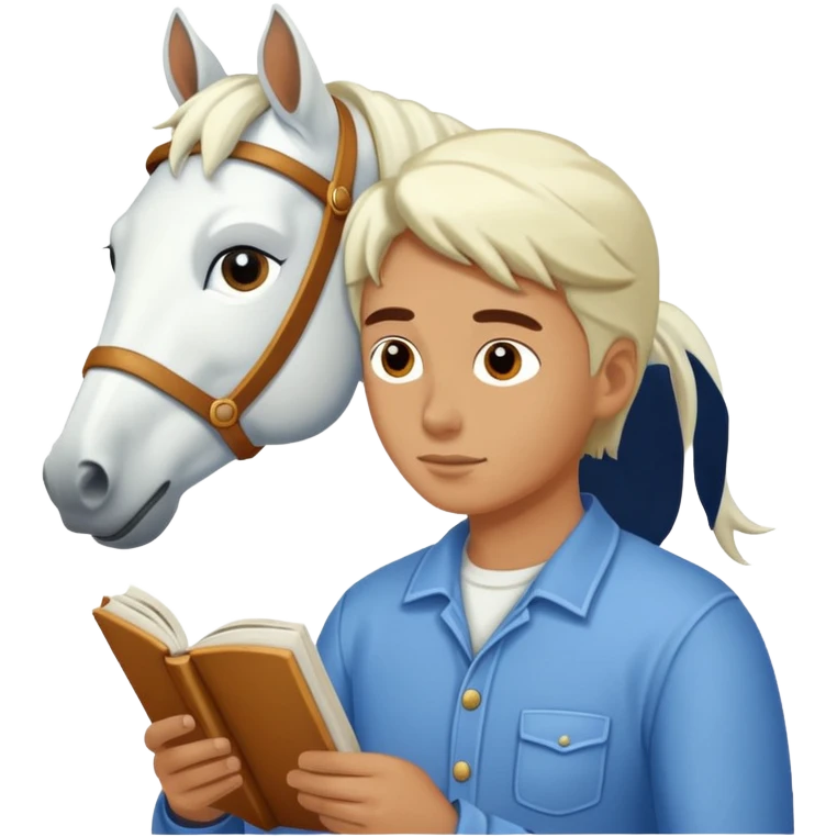 reading white horse emoji