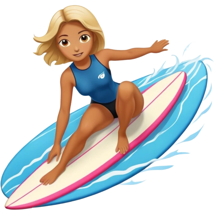 beautiful girl do surfing emoji