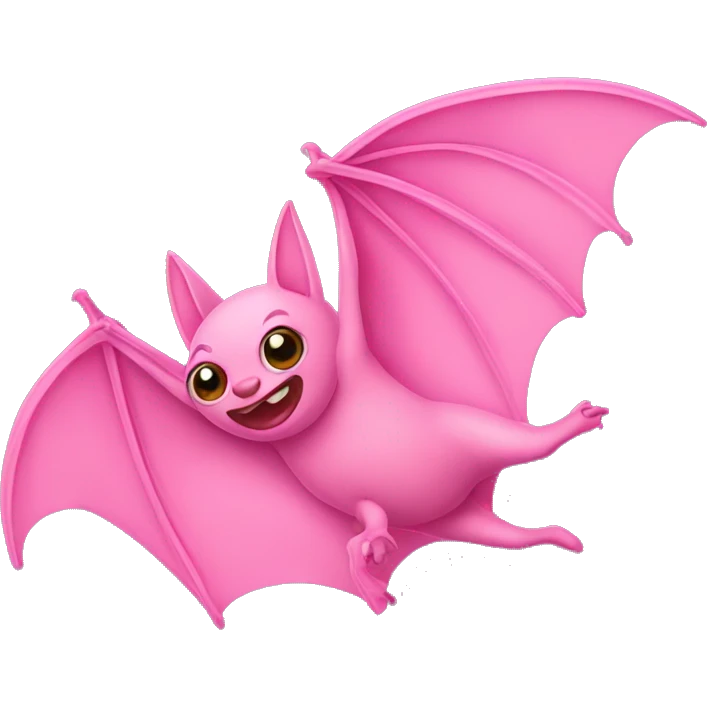 Flying pink bat emoji