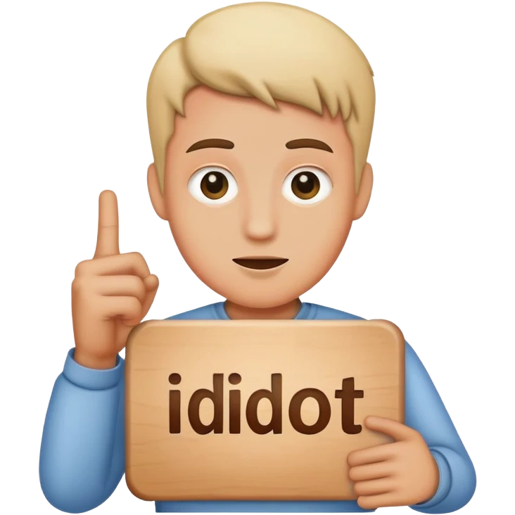 holding an idiot sign emoji