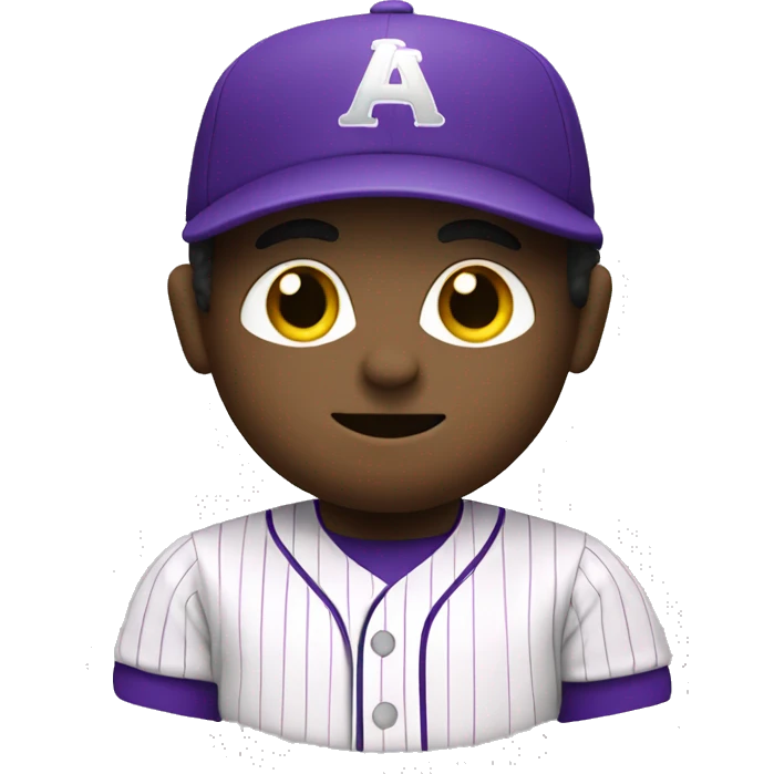 one purple and white baseball emoji