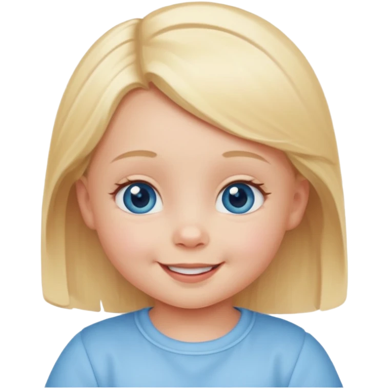 Blonde blue eyes baby with smile emoji