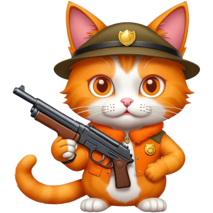 Cat with a gun emoji