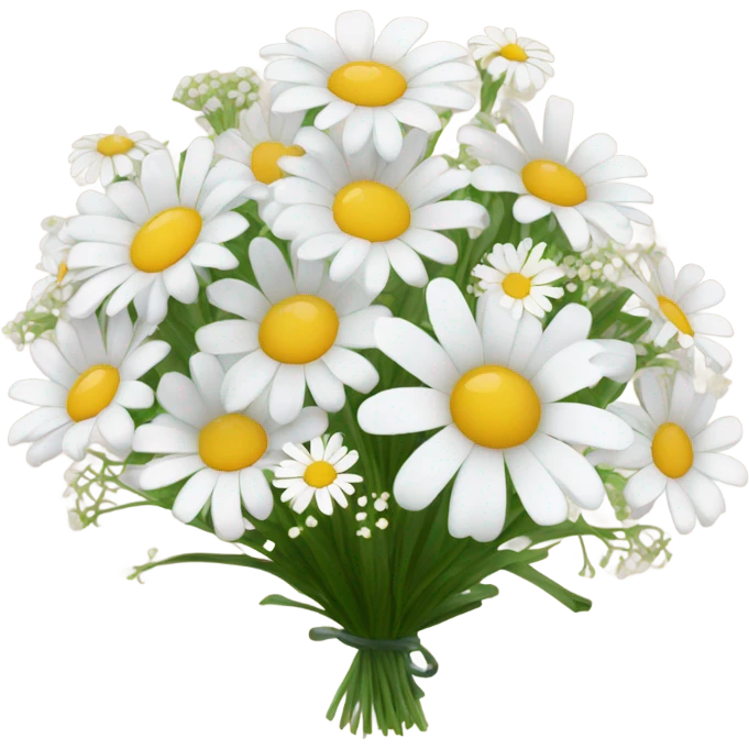 daisy and babies breath bouquet  emoji