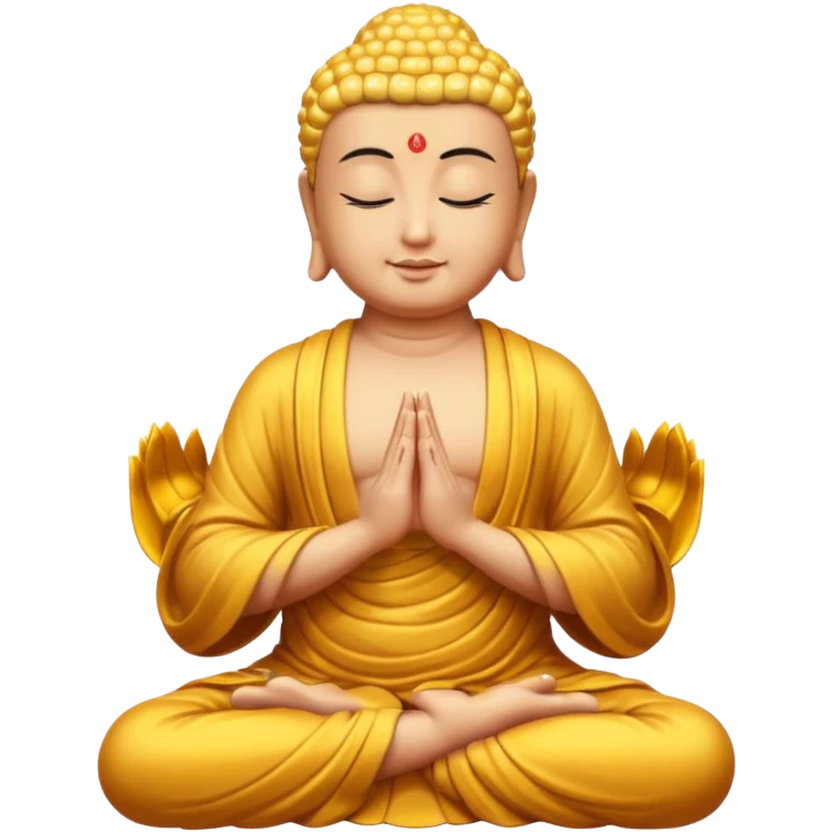 Buddha makes a namaste with his hands emoji