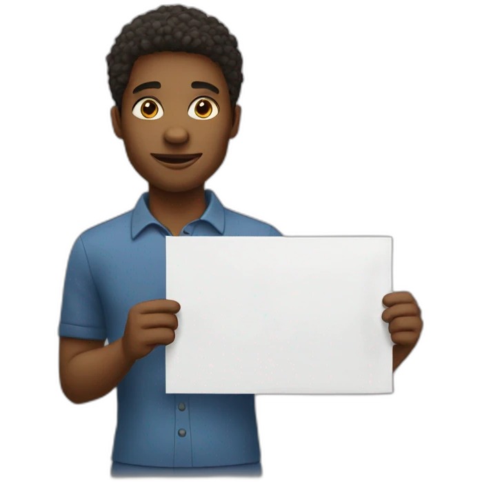 Holding a blank sign emoji